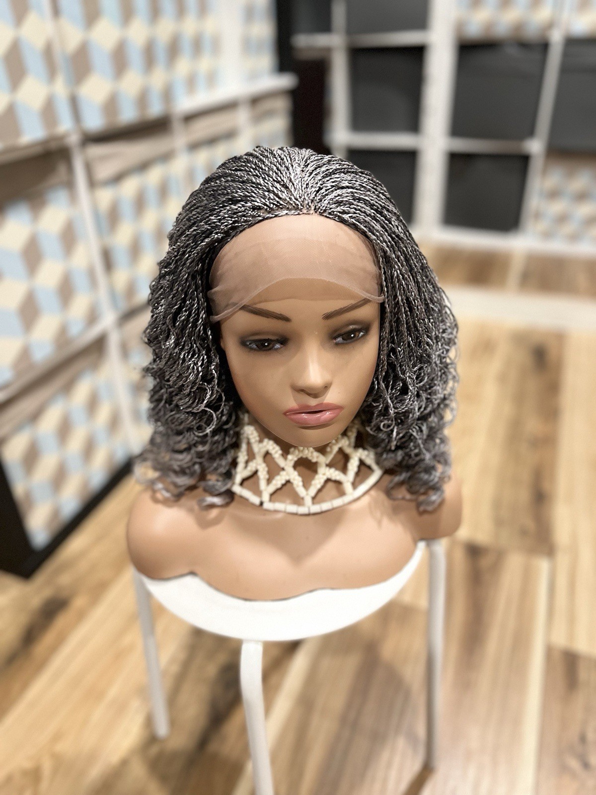 Braided wig: beautiful Handmade braided micro twist wig made on a full lace wig