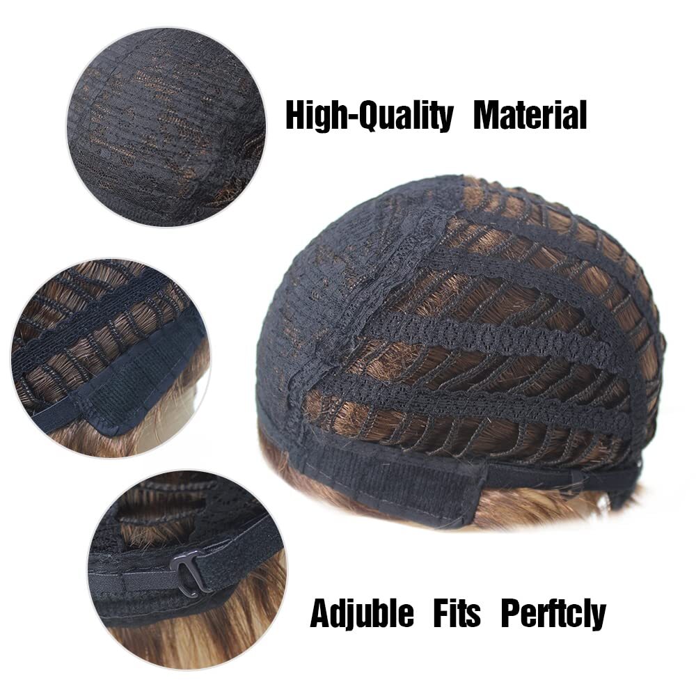 Toupee for Men Short Layered Natural Synthetic Heat Resistant Wig Size 8×10 Inch