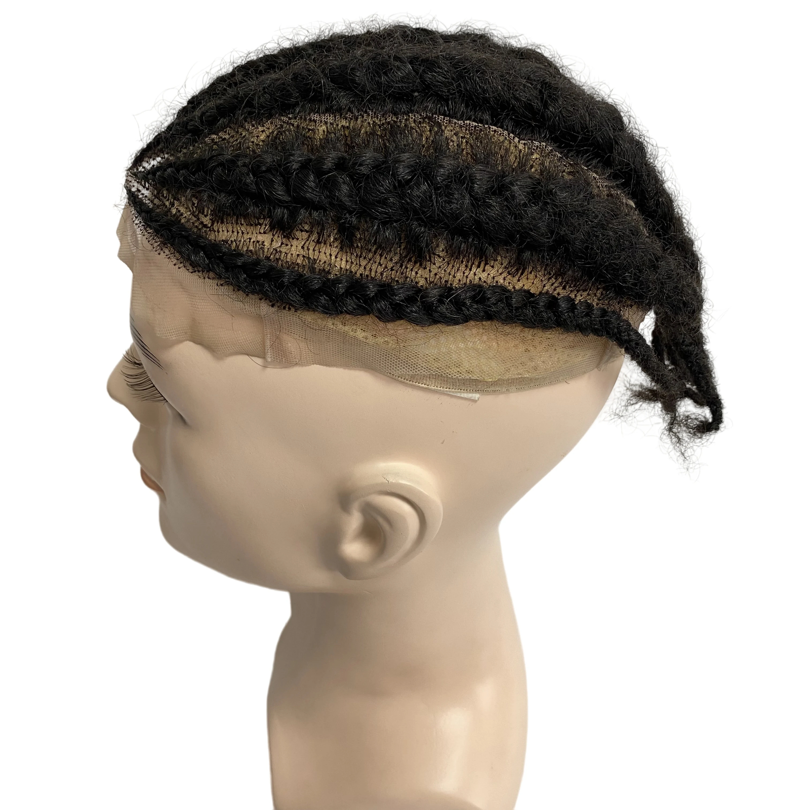 Afro Corn Braids Full Lace Toupee for Black Men
