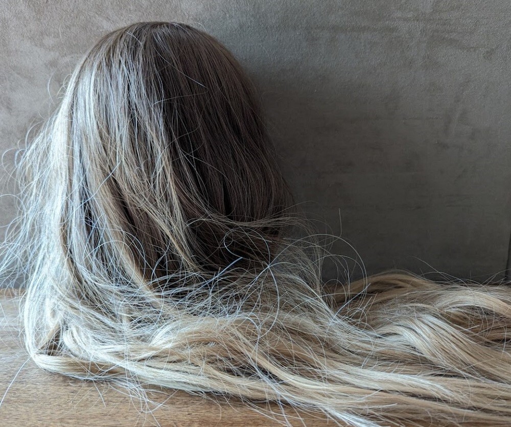 Long Ombre Brown Blonde Wig, Lace Front Adjustable, Straight Center Part, New