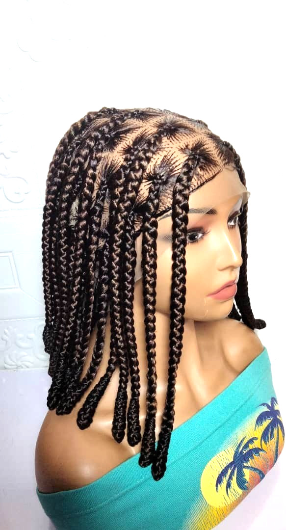 Braided Wig. Large Knotless Braids. Full Lace with Baby Hair. Wrapped Ends