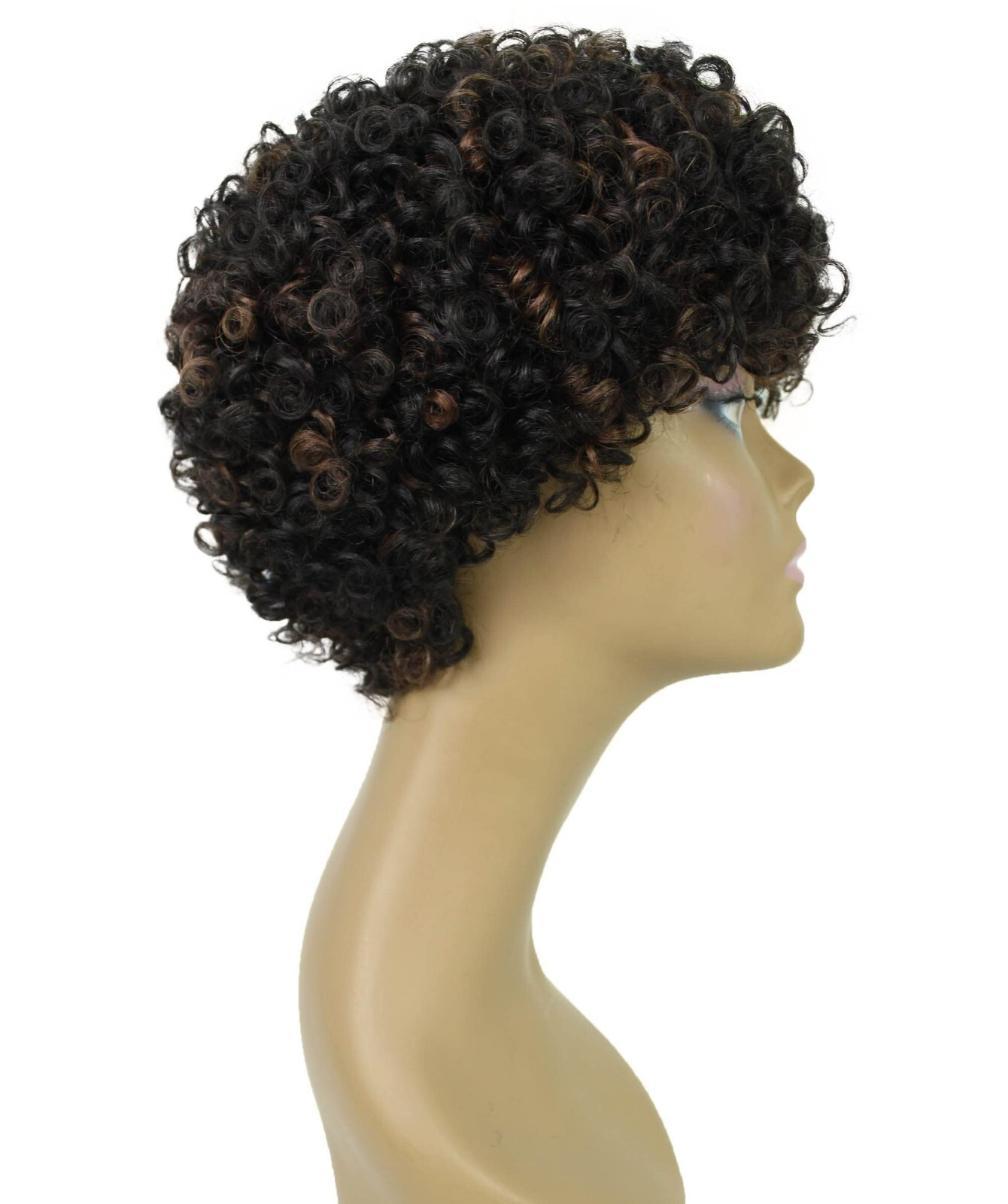 LUXLUXE Trisha Curly Pixie 9.5 in Long Full Wig No Lace Wig, BFH-0003