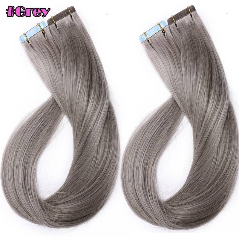 150g+ Tape In Real Human Hair Extensions Remy Full Head Black Brown Blonde Ombre