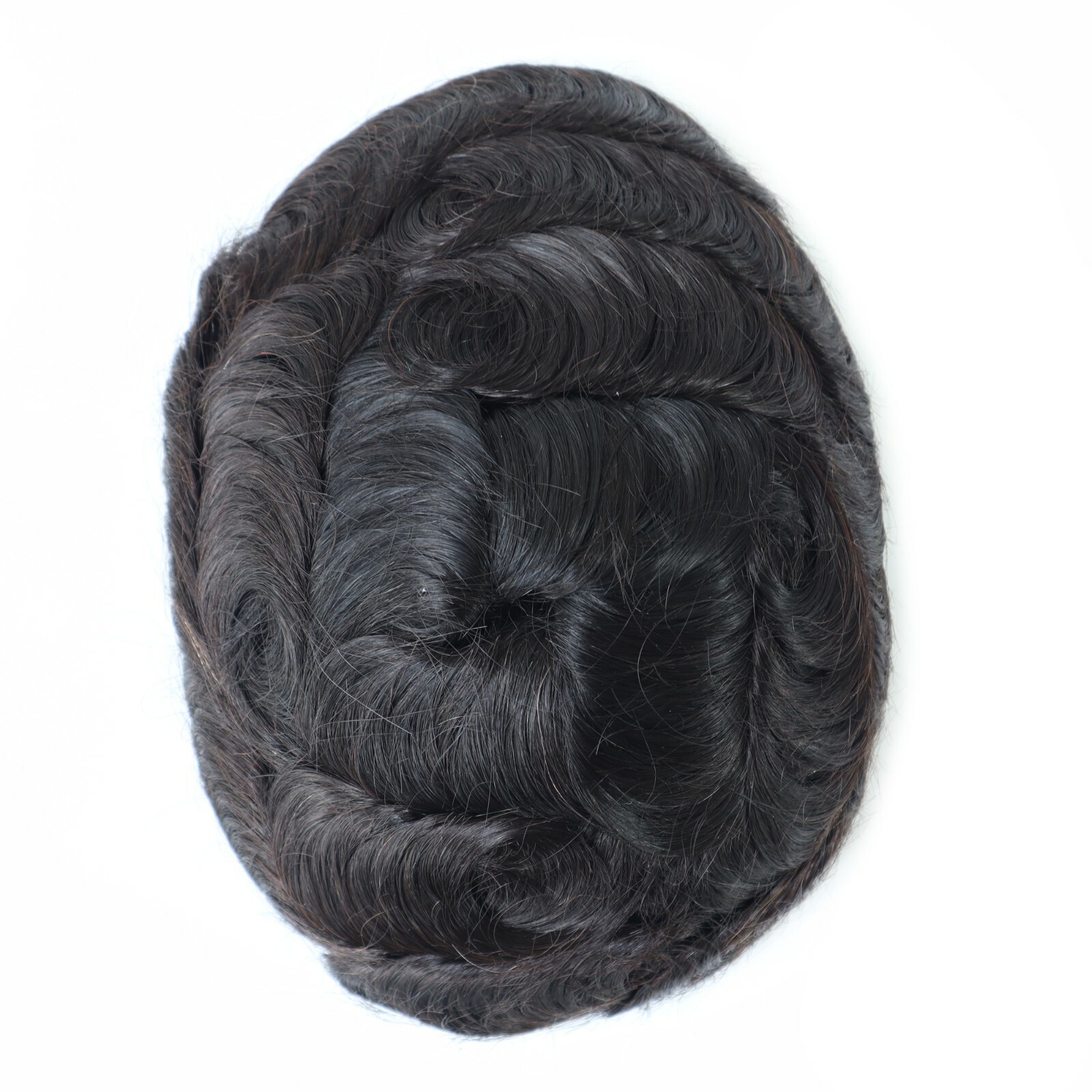 Mens Human Hair Replacement System Fine Mono Toupee Indian Remy Hairpieces