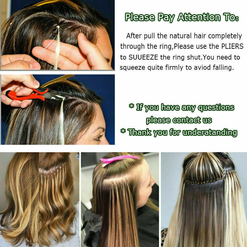 Micro Loop Ring Remy Human Hair Extensions Micro Bead Links Russian Hair 100-200