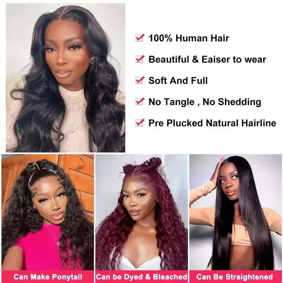U Part V Part Body Wave Human Hair Wig 200 Density 26 Inch Brazilian Wig