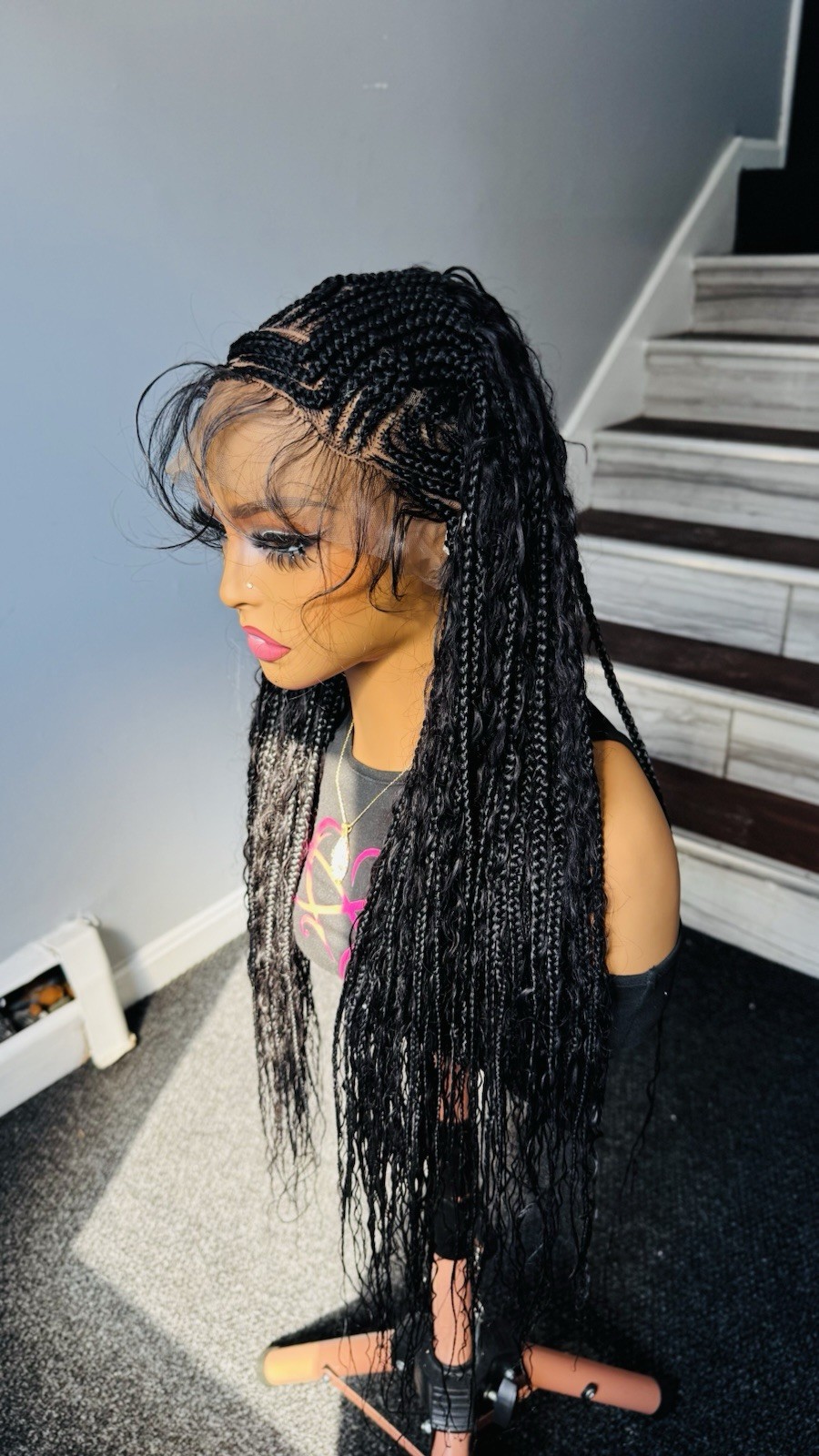 Full Lace Cornrow Boho Braided Wig