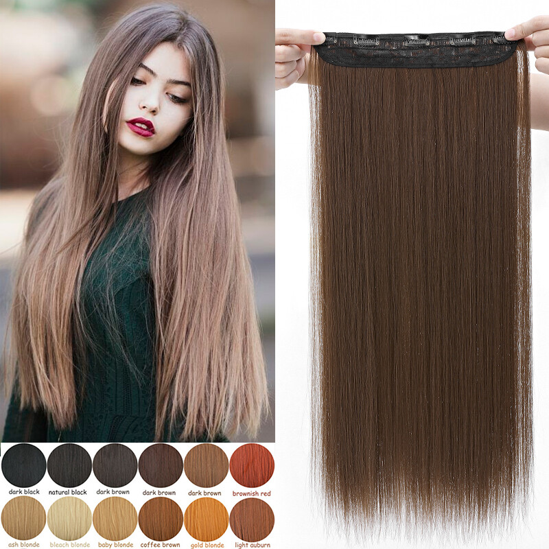 Clip In Hair Extensions 17″~30″ Synthetic Thick Half Head 1pcs Like Real Hair US