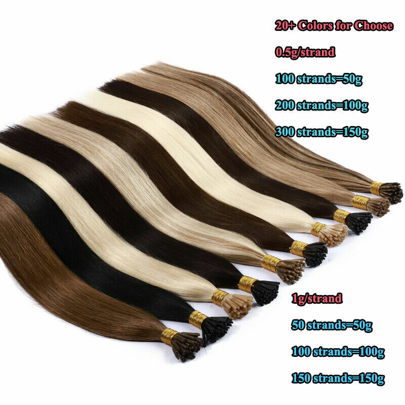 Keratin Fusion Stick I Tip Remy Human Hair Extensions Double Drawn Thick Hair 1g