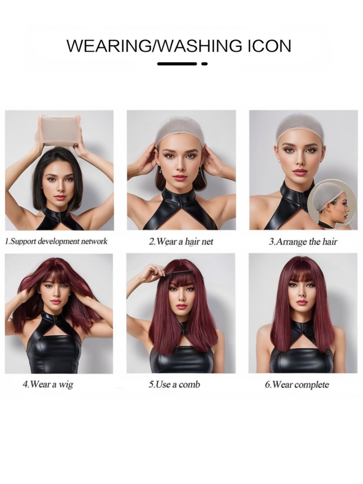 Blue-purple wave head high quality synthetic wig-suitable for daily wear. Holida