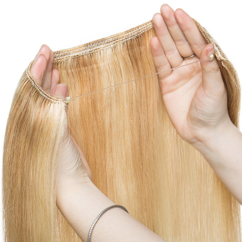 120G Hair Wrap Flip In Wire Hidden 100% Real Human Hair Extension Double Weft