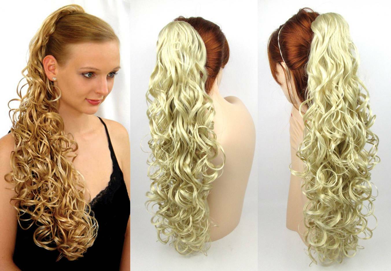 25″ LONG BIG LOOSE WAVES CURLY HAIR PONYTAIL HAIRPIECE CHEERLEADERS DANCER IRISH