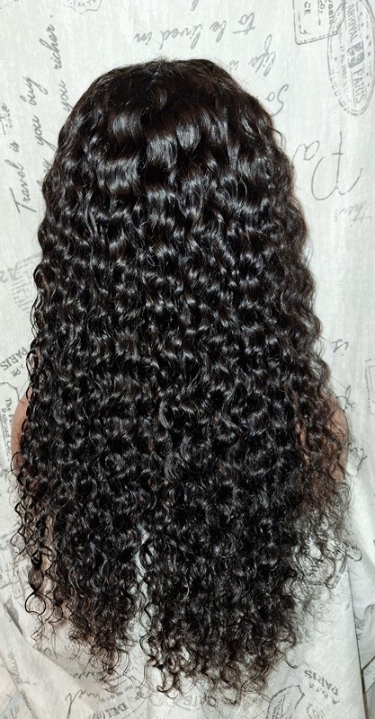 New 22″ Ashimary Water Wave Invisi-Strap Human Hair Lace Frontal Wig