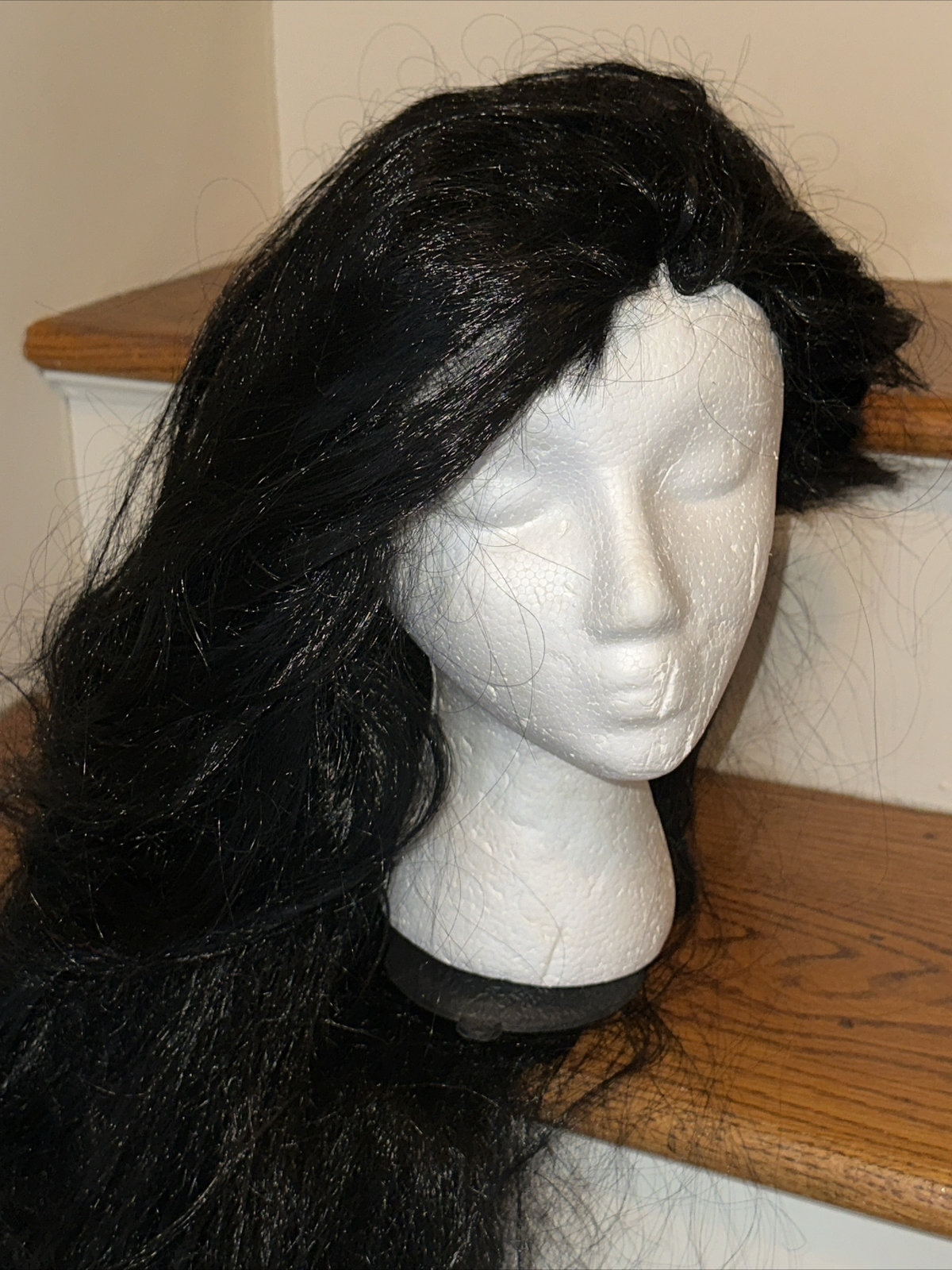 El Vira Gothic Witch Long Black Wig Hair with Net One Size Fits Most 💗234