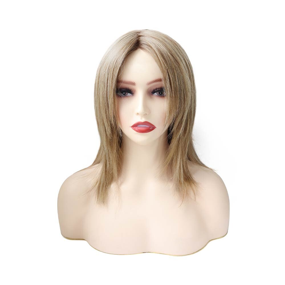 Women European Cuticle Remy Hair Wigs Mono Top Lace Front Medium Size #8/24/27-8