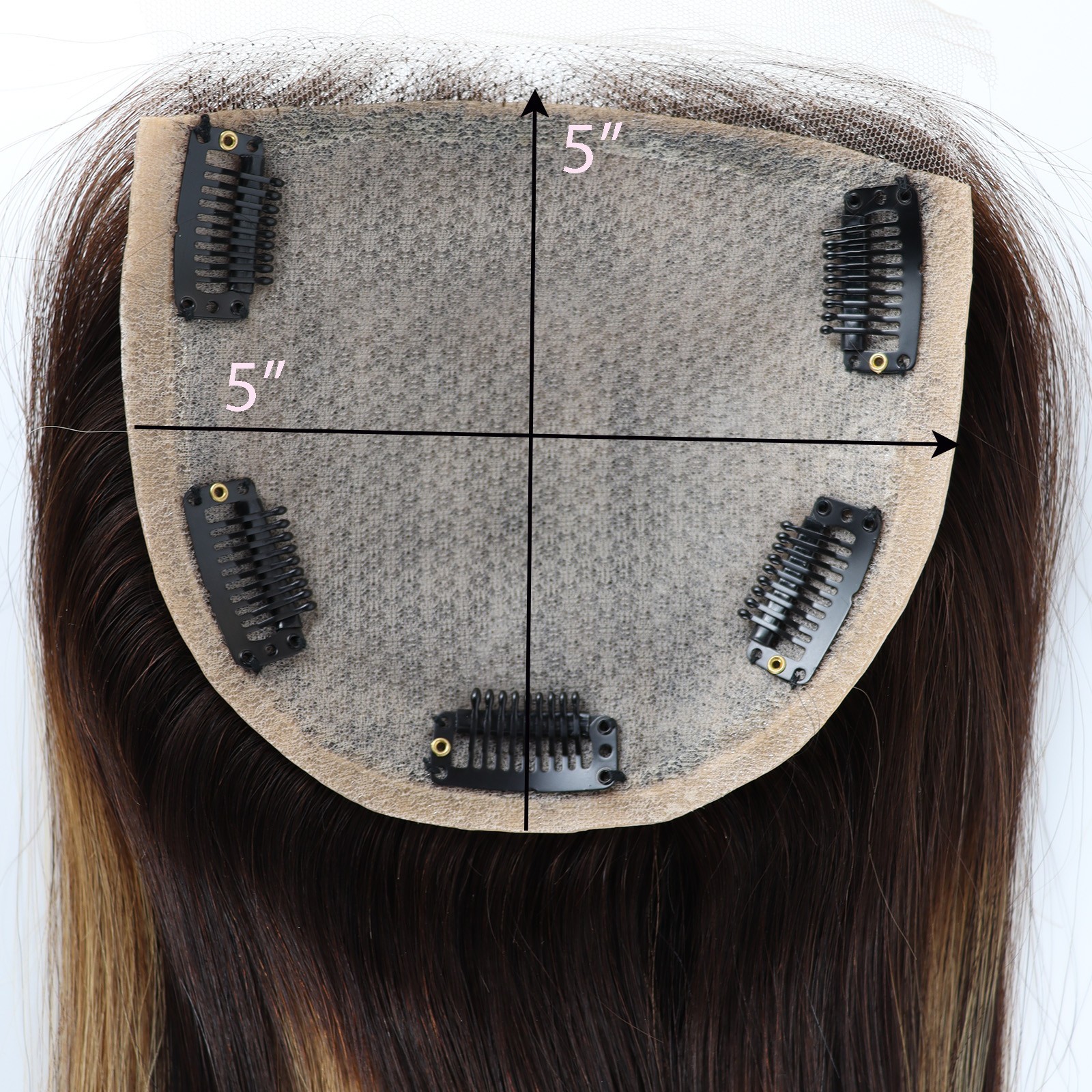 4/27 Highlight Silk Base 100% Human Hair Topper For Woman Remy Hair Lace Closure
