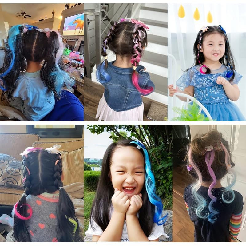 6 Pcs Hair Accessories for Girls,Bows Girls,Unicorn Clips Sparkling