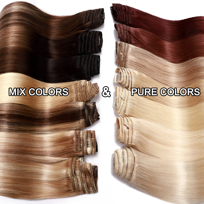 Thick 8PCS 18Clips 100% Real Human Hair Extensions Double Weft Remy Hairpiece US