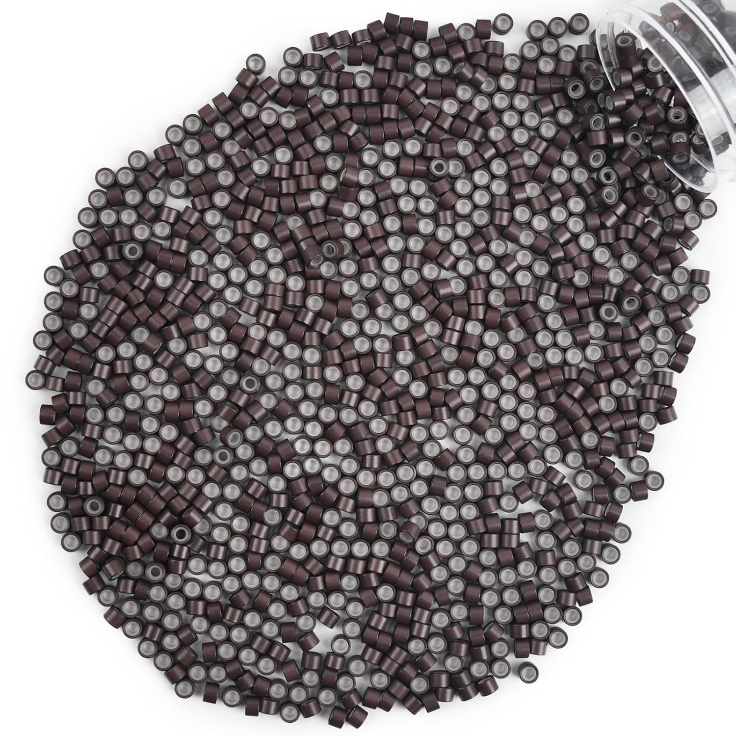 100Pcs 5Mm Silicone Lined Micro Ring Beads for Hair Extensions 5Colors Apply (10
