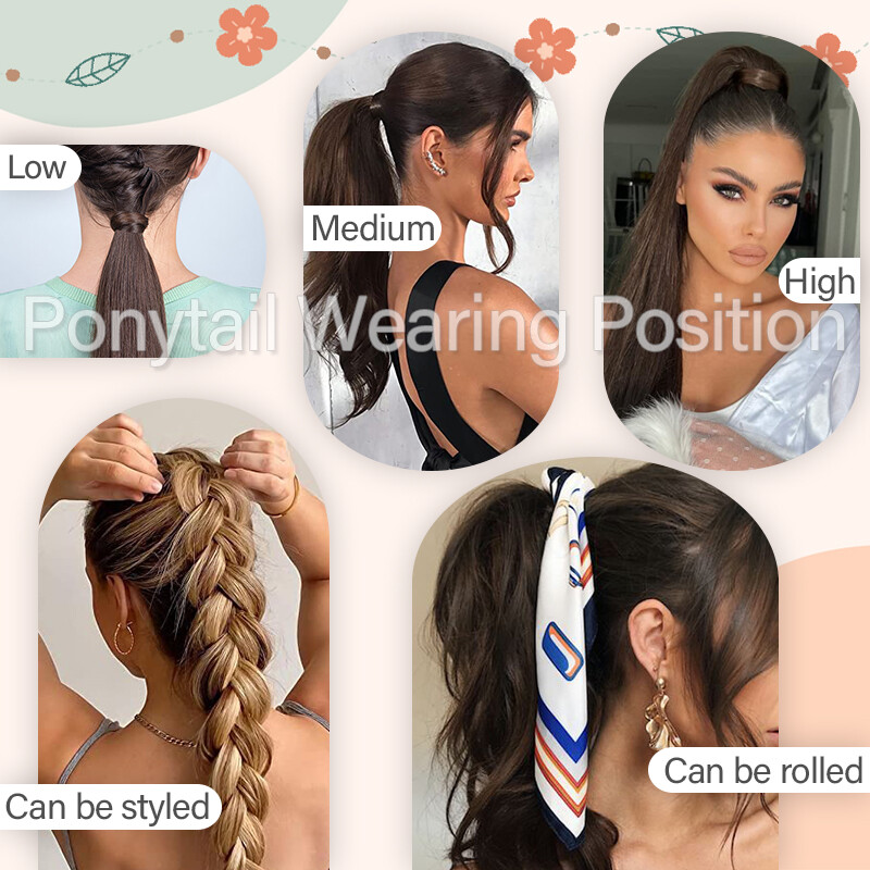 Ponytail Extensions 100% Real Remy Human Hair Claw On/Clip In Pony Tail Hair