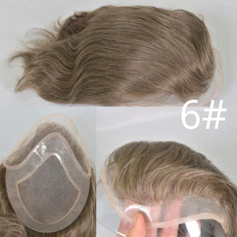 Toupee For Men Human Hair Replacement System Mono Thin Skin Pu 10×8