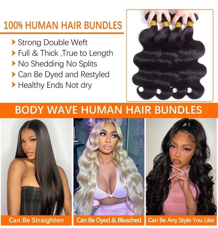 26 28 30 Inch Body Wave Bundles Human Hair 100% Unprocessed 12A Brazilian Vir