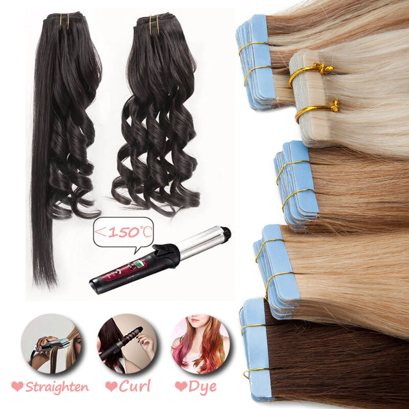 Thick 200g 80pcs Tape In Remy Human Hair Extensions Skin Weft FULL HEAD Ombre S