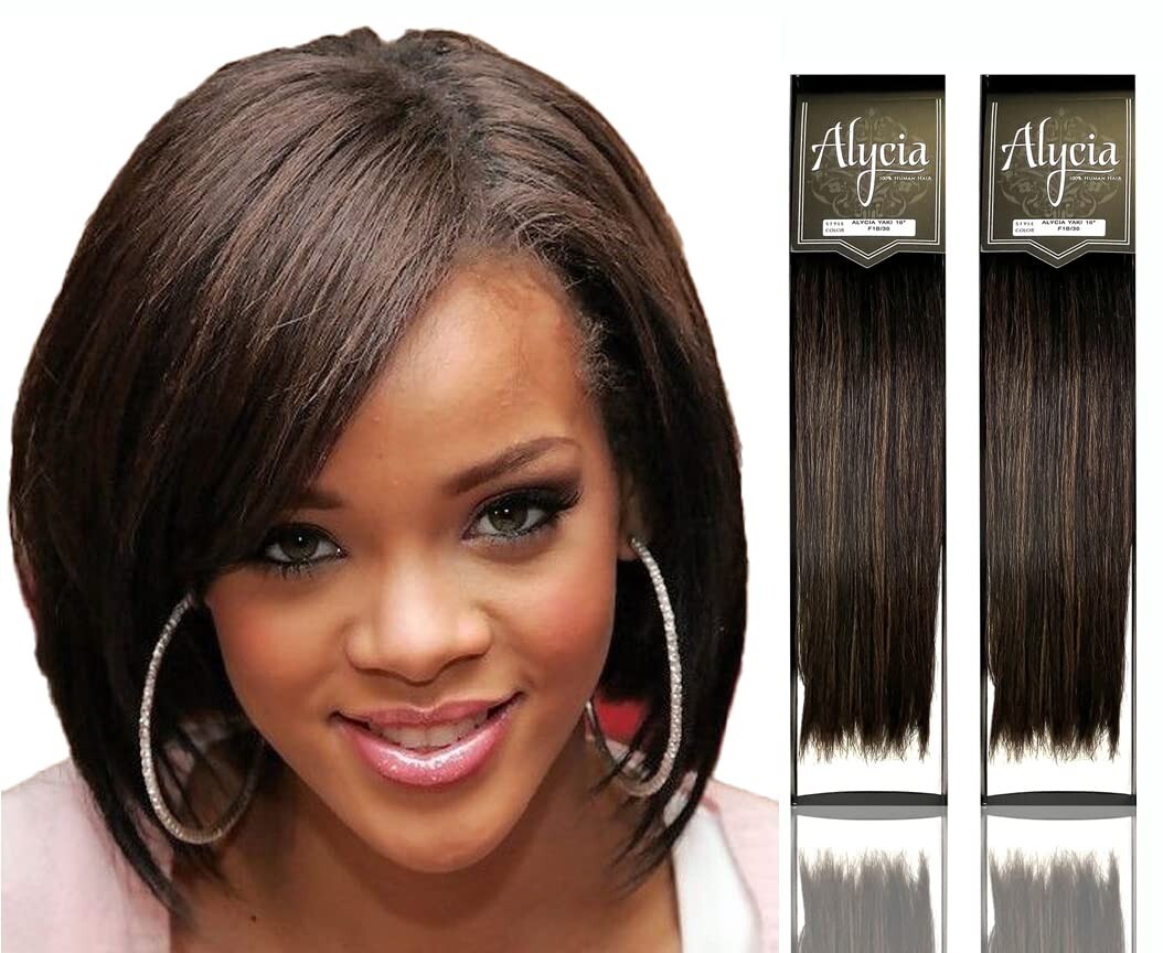 Trio First Hair 100% Premium Human Hair – Alycia Yaki 16 Inches, Color: F1B/30
