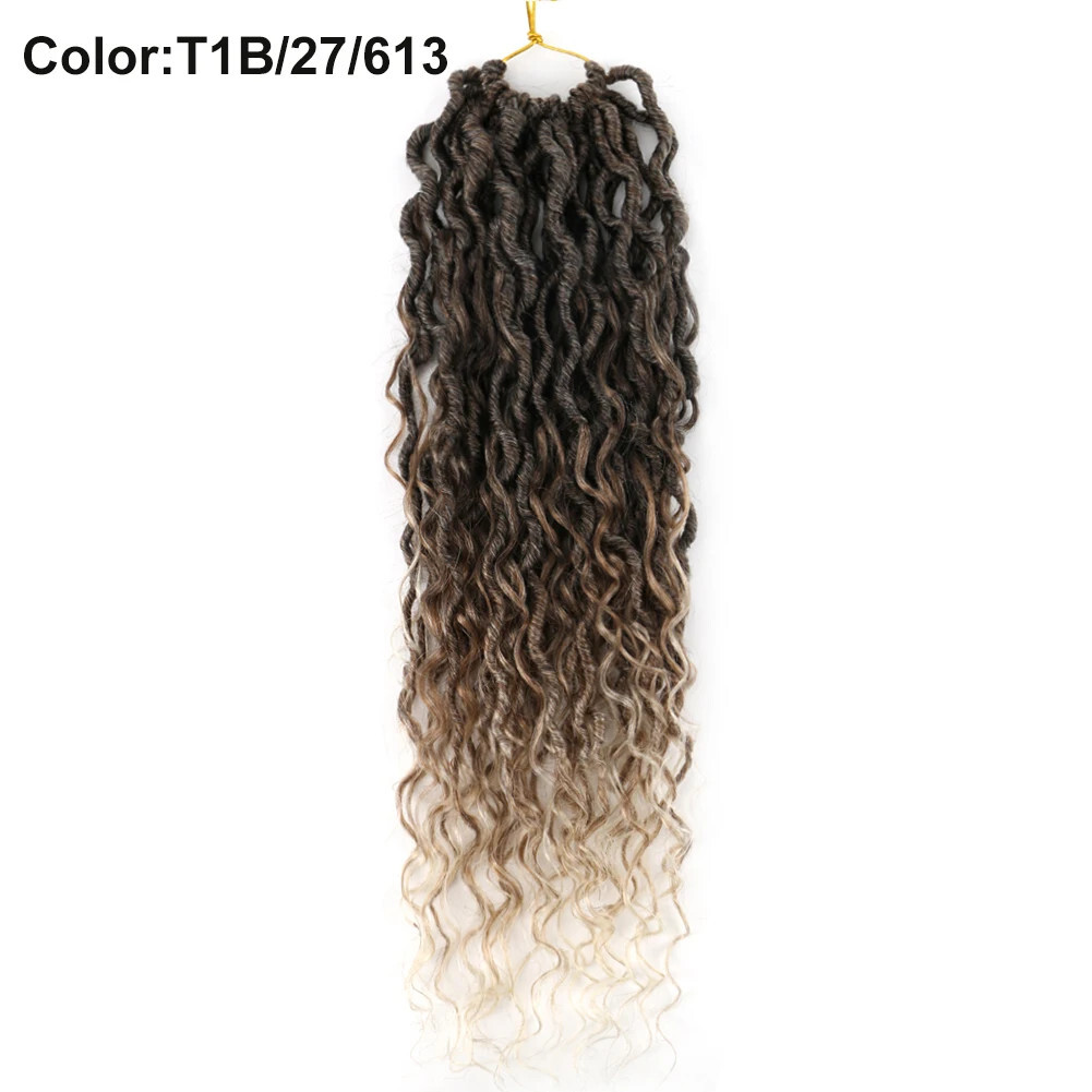 14″ – 24″ Faux Locs River Curly Crochet Hair Boho Goddess Braid Hair Extensions