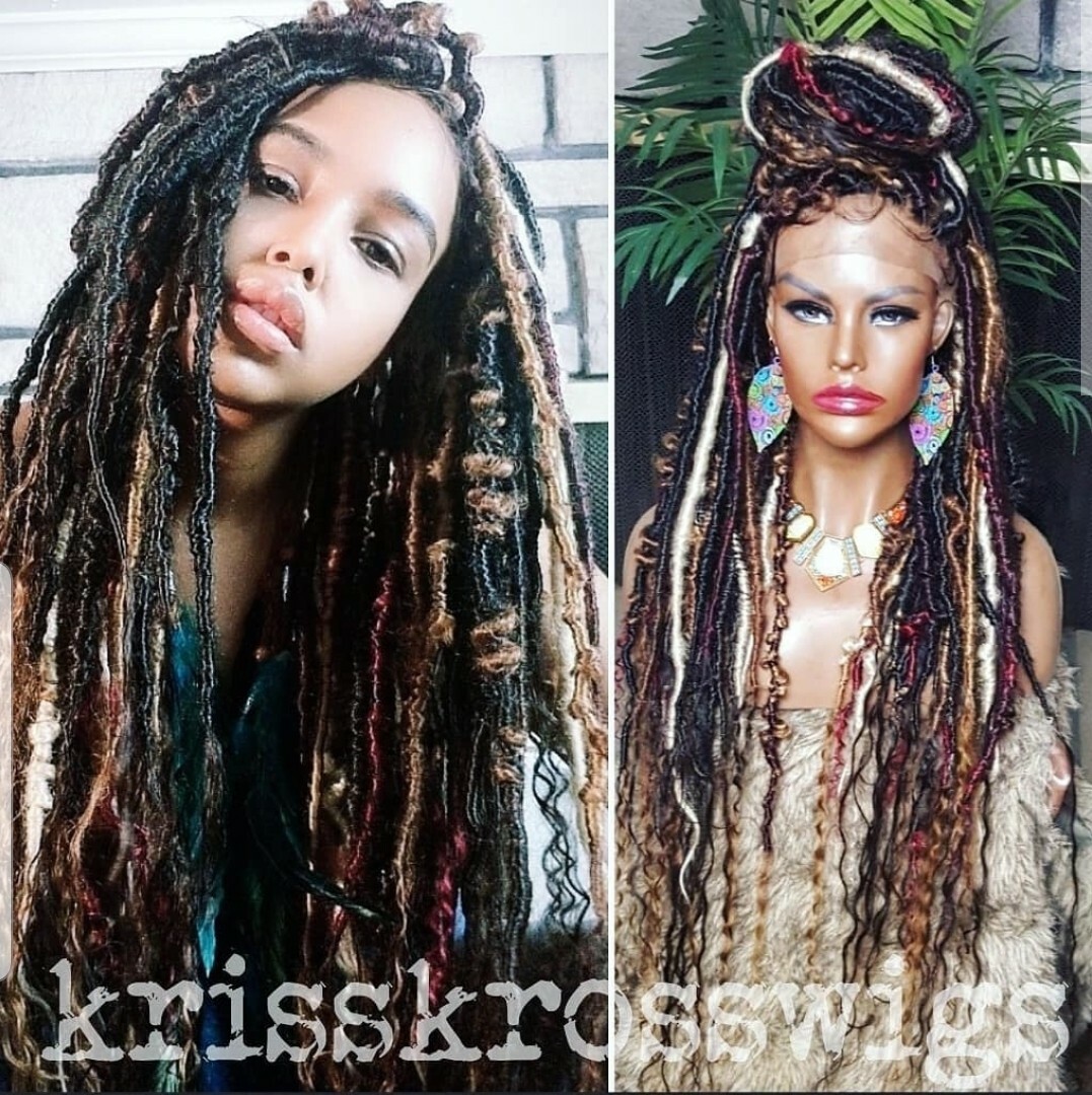 Full LACE multi color human hair blend locs (colors optional)