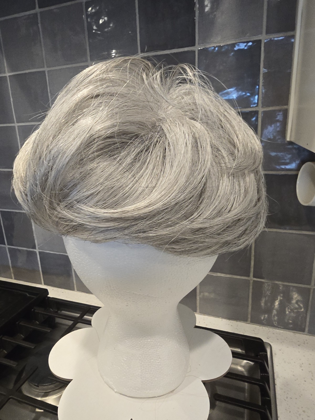 Reecho Salt And Pepper Gray Wig Topper 5 Clip Synthetic