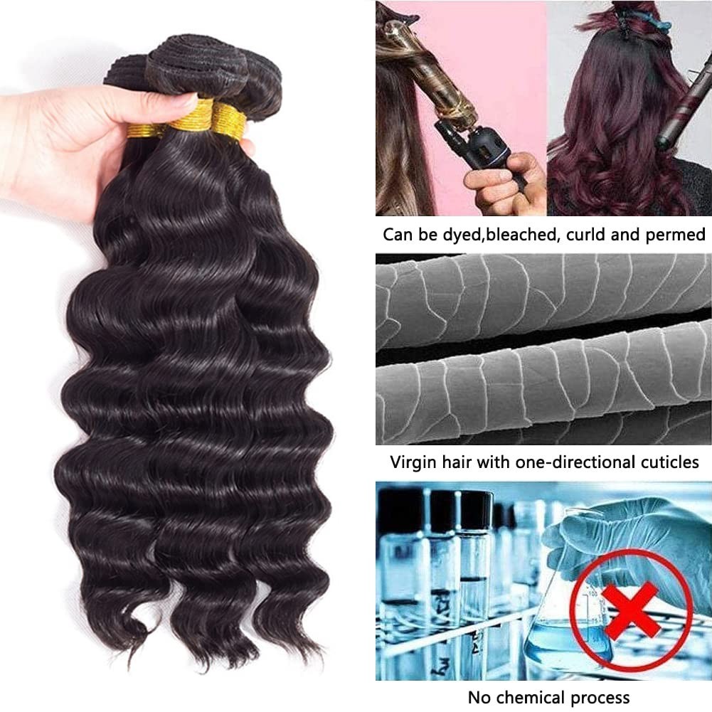 12A Raw Human Hair Bundles Straight Body Water Loose Deep Wave Curly Remy Hair