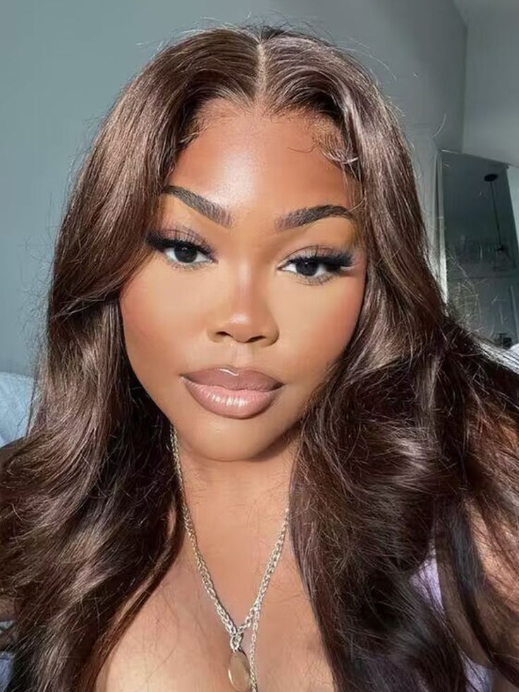 20 in Chocolate Brown Body Wave Lace Front Human Hair Wigs PrePlucked Brazilian