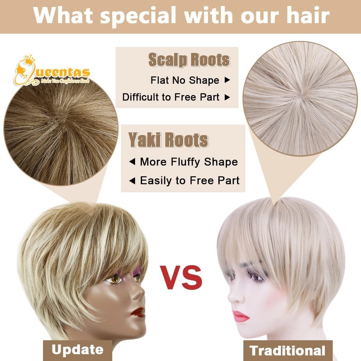 Blonde Mixed Brown Pixie Style Hairpiece