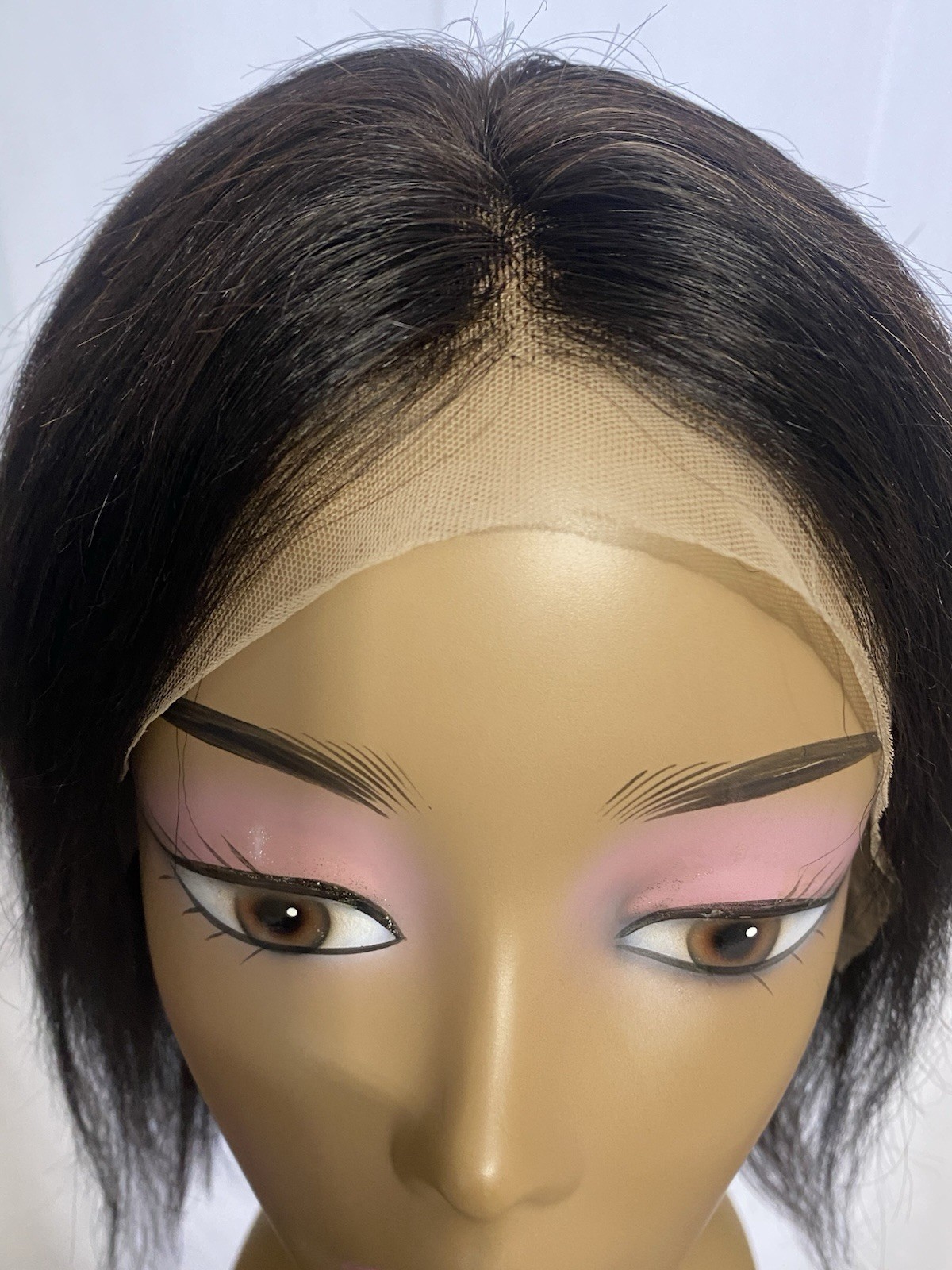 10” HD Lace Front Bob Wig 13×4 Pre Plucked Yaki Human Hair Black Natural Density