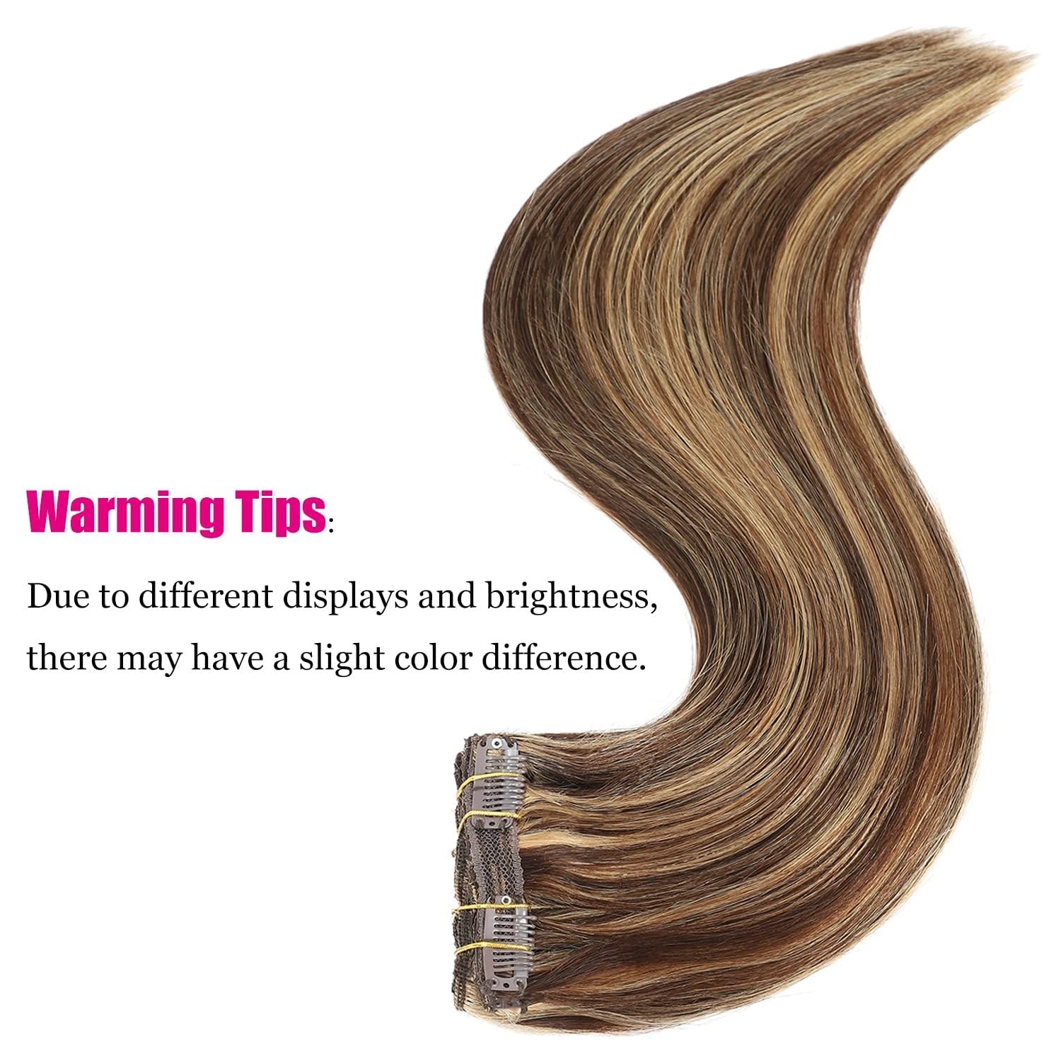 Clip in Hair Extensions Real Human Hair, 120g/set 7pcs, Thick Remy Human Hair…