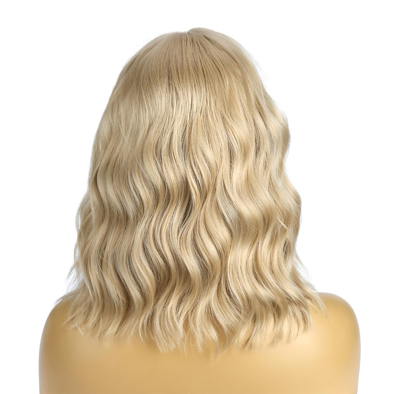 14 Inches Blonde Wig Short Curly Wigs for Women Ash Blonde Synthetic Wigs wit…