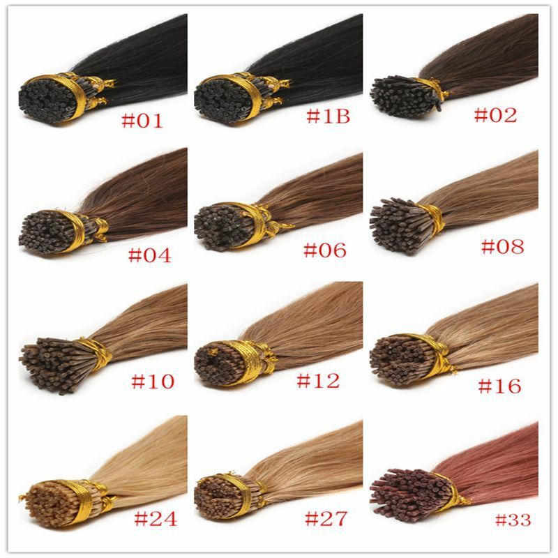 Pre Bonded Keratin Stick I Tip Remy Human Hair Extensions Double Drawn Thick1g/s