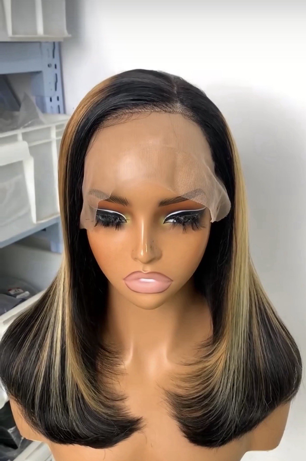 Human Hair Lace Front Wig for Women, Straight Layered, Free-Part 11-20 in