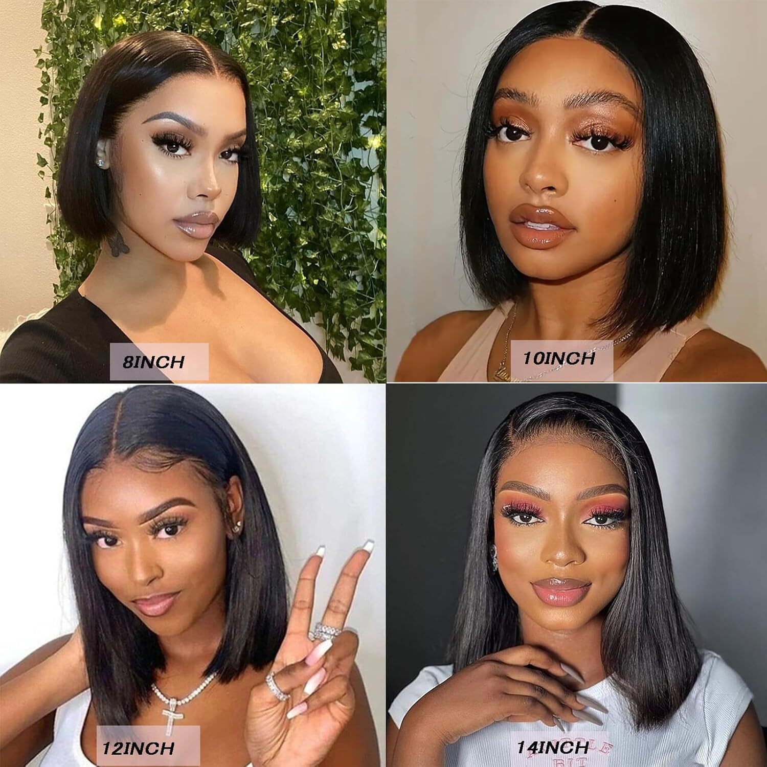 Bob Cut 5×5 Silk Base Full Lace Human Hair Wig Brazilian Remy Hair Silk Top Wigs