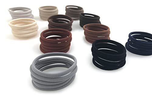 Seamless Hair Ties – – Skinny 6mm No Damage Ponytail Holders, Beige Blonde