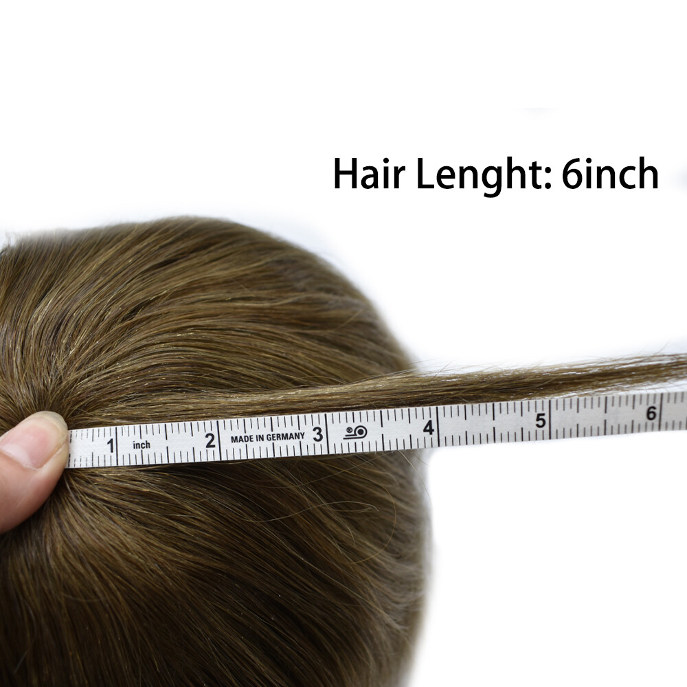 US Mens Toupee French Lace Hairpiece Poly Pu Skin Around Hair System Replacement