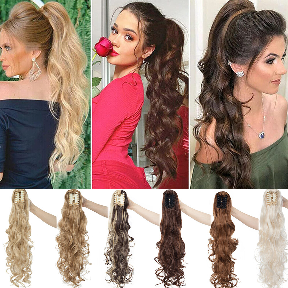 Wave Curly Claw Clip in Ponytail Hair Extensions Synthetic Hairpiece For Woman