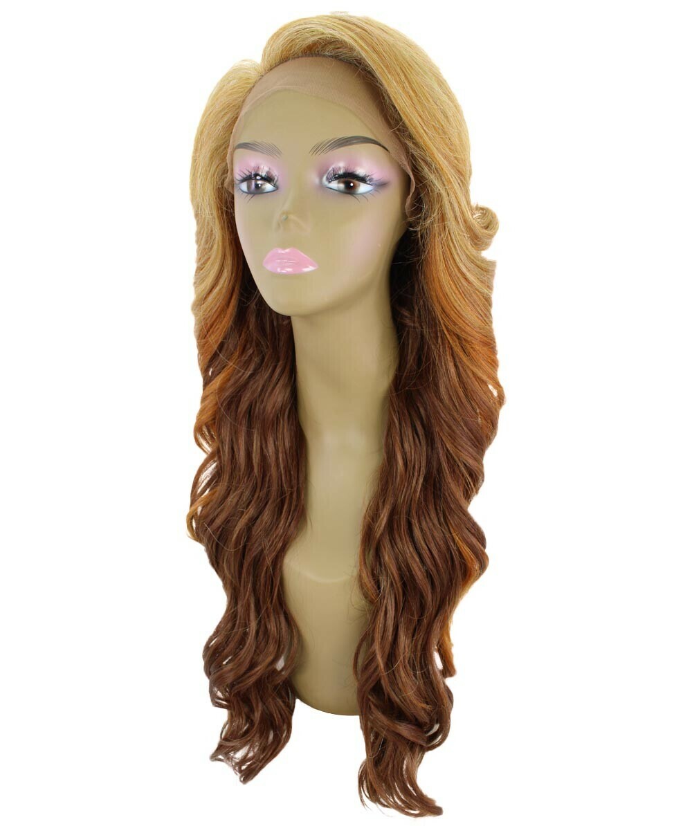 LUXLUXE Asana Wavy 26″7×4 Women’s Lace Front Wig, BLT-0117, Strawberry Blonde
