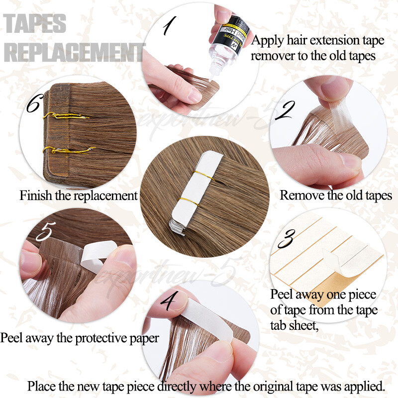Traceless Tape In Real 100% Remy Human Hair Extensions Skin Weft Honey Brown