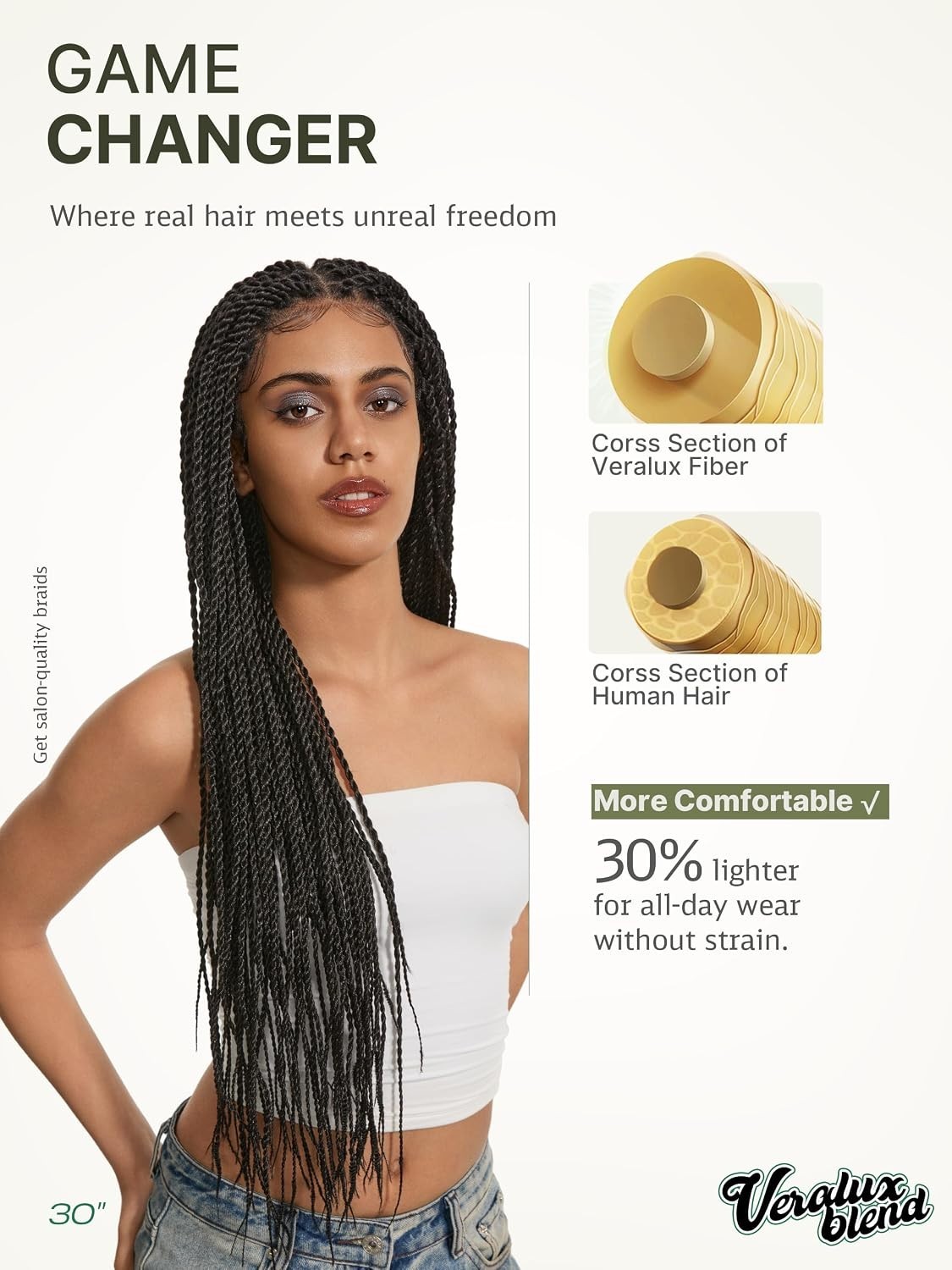 Full Lace Micro Twist Braided Wigs for Black Women Veralux™ 200% Density 30 inch