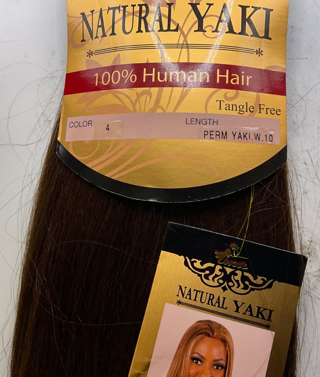 Tina Collection Natural Yaki 100% Human Hair Perm Yaki 10″ Color 4