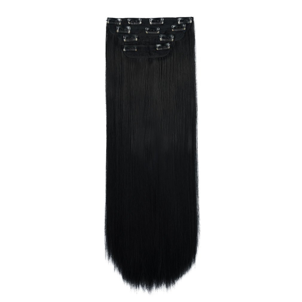 Multi-Length 20″ 22″ 24″ Long Straight Synthetic 4 PCS Set Thick Clip in on H…