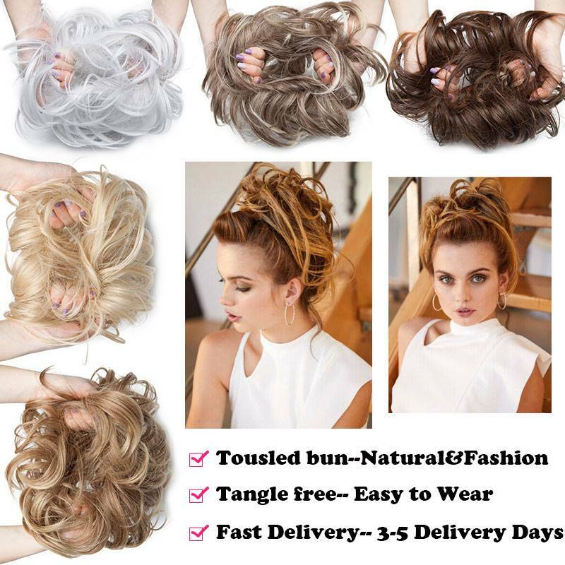 80g Thick Messy Bun Hair Piece Scrunchie Wrap On Updo Pony Tail Hair Extensions