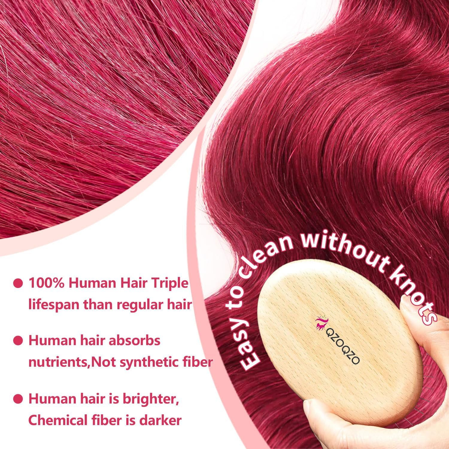 28 Inch 99j Burgundy Lace Front Wigs Human Hair Red Burgundy Wig 180% Density…